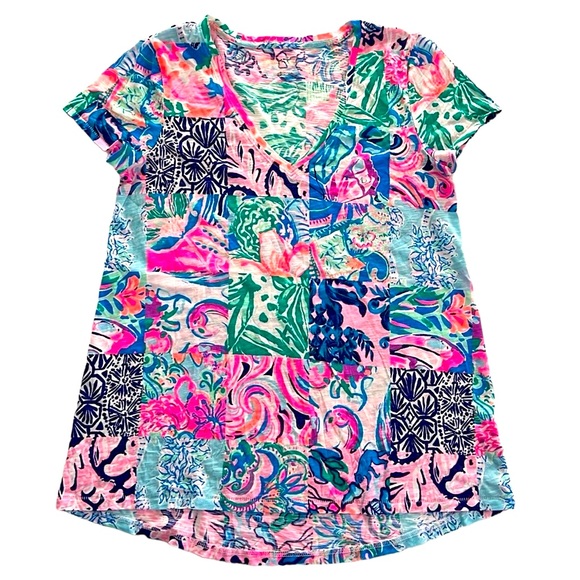 NWOT Lilly Pulitzer Etta V-Neck Top - Picture 2 of 8